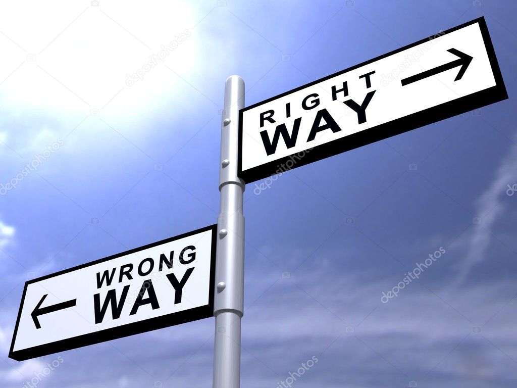 Right Decision, Wrong Decision Road Sign