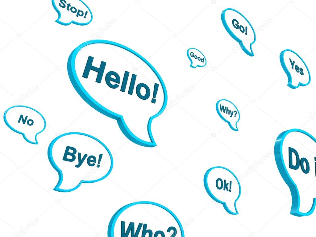 Speech dialogue bubbles on white background