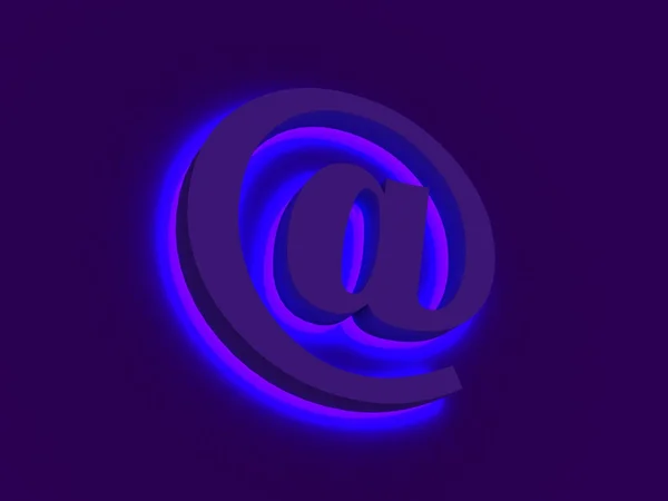 Знак адреса электронной почты на темном фоне — стоковое фото