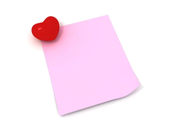 Hoja de papel rosa para la carta de San Valentín — Foto de Stock
