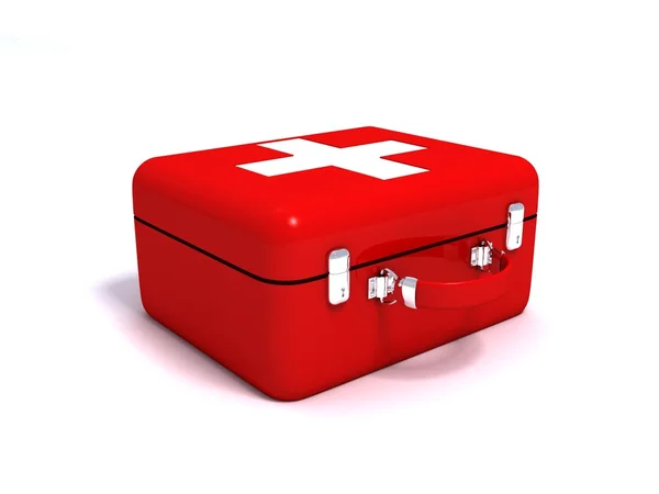 Red first aid kit — Stock Photo, Image