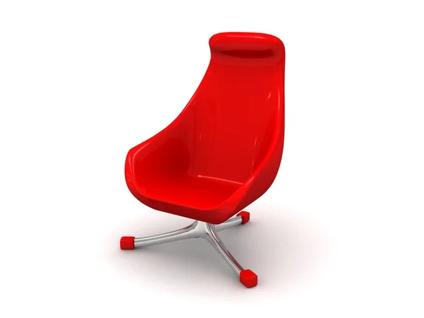 Krzesło biurowe czerwony na białym tle — Zdjęcie stockowe