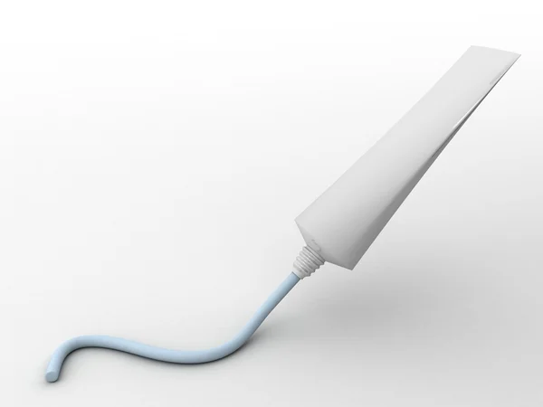 Branco creme tubo no fundo branco — Fotografia de Stock