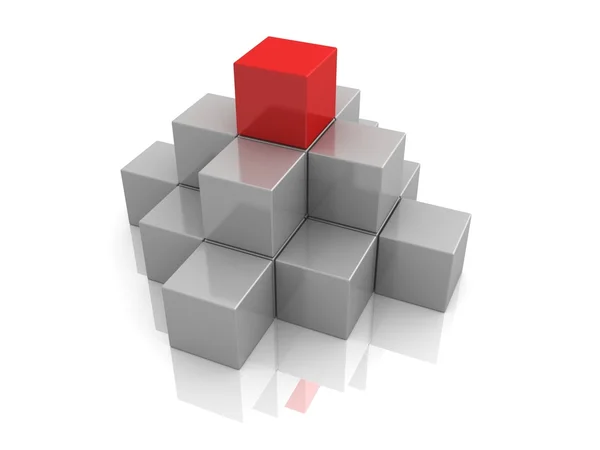 Grey and one red cubes — Stock Photo, Image