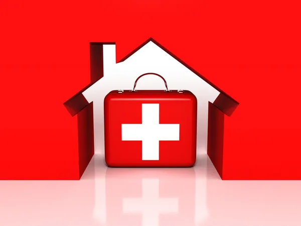 3d House metaphore and insurance isolated on the white background — Stock Photo, Image