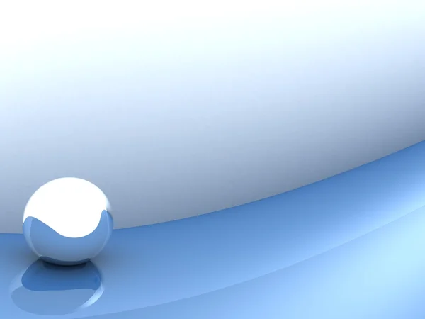 Блискучий м'яч на синьому фоні — стокове фото