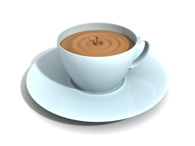 Cup of coffee on white background clipart