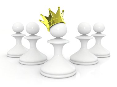 Pawns on white background clipart