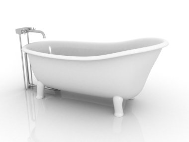 Bathtub on white background clipart