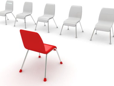 silla roja y blanca