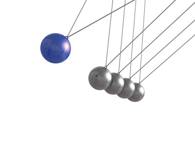 Newton cradle in motion. leadership concept clipart