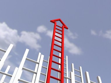 Ladder of acheivment. success and persistence concept clipart