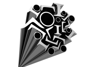 Technology background - metal profiles clipart