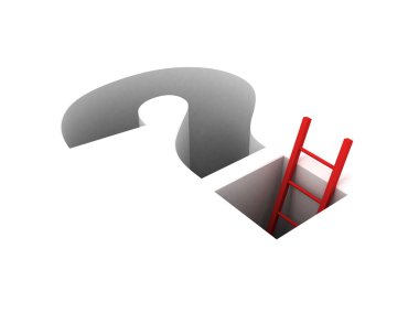 Ladder leading from the question.success solution clipart