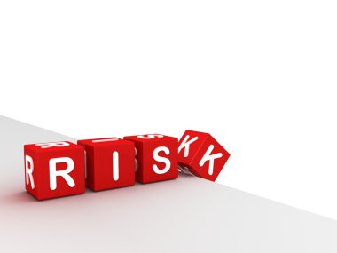 Business risk concept. falling blocks clipart
