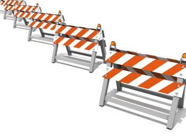 Construction road barriers in a row clipart