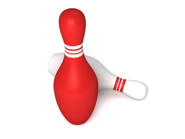 Red and white bowling pins clipart