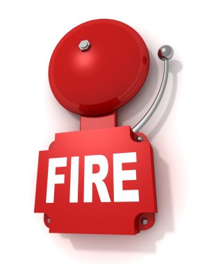 Red Retro Fire Alarm Bell clipart