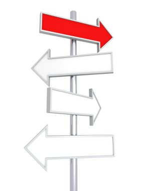 Blank road signs in different directions clipart