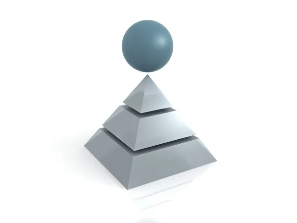 Pyramid och en boll på toppen — Stockfoto