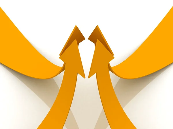 Oranje pijlen omhoog — Stockfoto