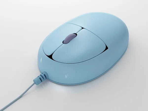 Modré počítačová myš izolované na bílém — Stock fotografie