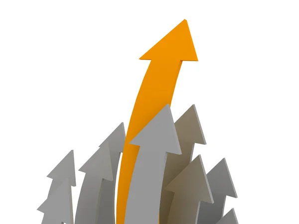 Orange arrows going up — Stock Photo, Image