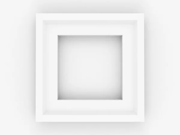 Čtvercové jednoduché prázdné bílý rám — Stock fotografie