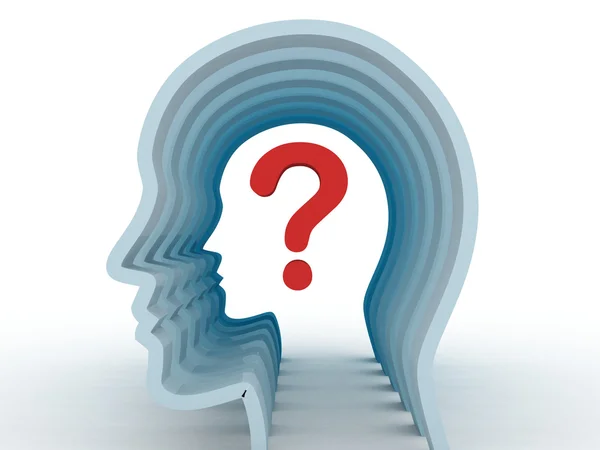 Human head with a question mark — Stock Photo, Image