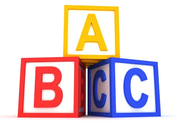 stock image ABC building blocks on white background