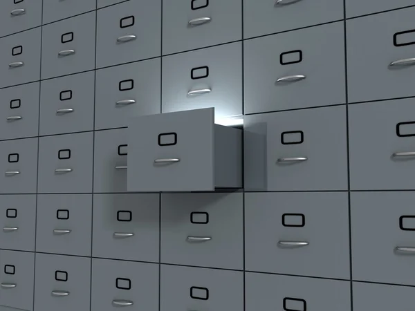 Open file cabinets in an office — Stock Photo, Image