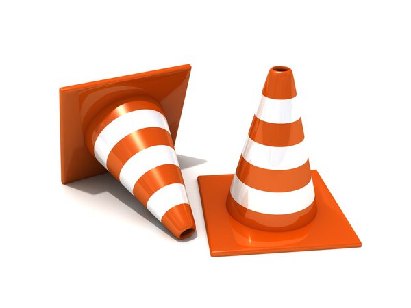 Traffic cones 3d illustration