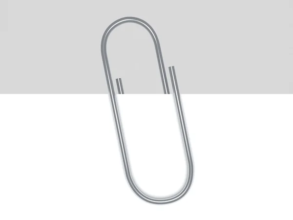 Close up of paper clip holding a blank paper sheet — Stock Photo, Image