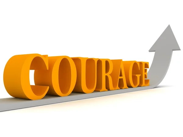 Word Courage on the arrow — Stock Photo, Image