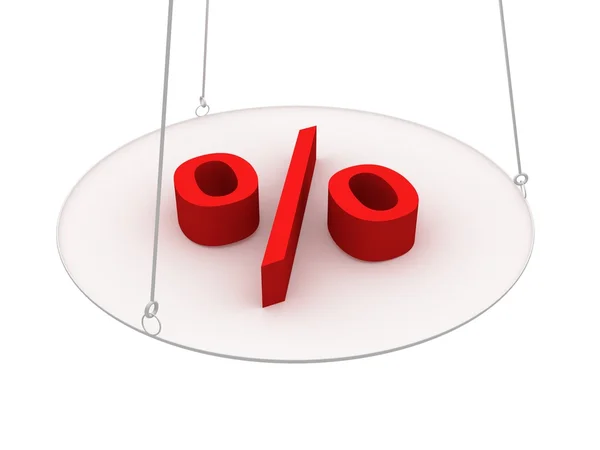 Percent sign on white — Stock Photo, Image