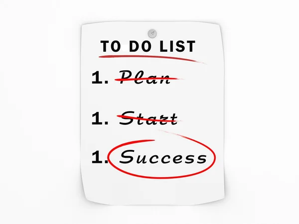 To do list with success word — Stock Photo, Image