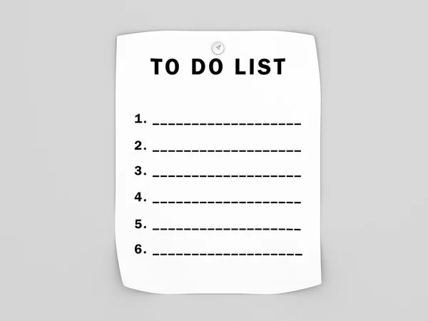 Fazer a lista em uma folha de papel — Fotografia de Stock