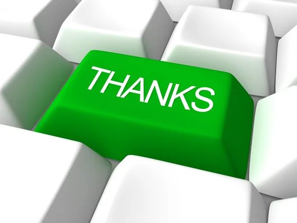 Кнопка "Спасибо" на клавиатуре компьютера — стоковое фото