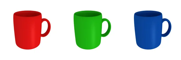 Tre färg kaffe kopp — Stockfoto