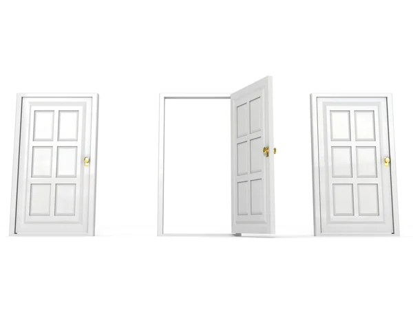 A fehér háttér előtt fehér ajtók — Stock Fotó