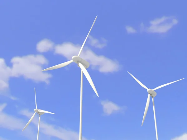 stock image Wind turbine generating electricity on blue sky