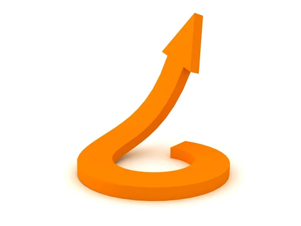 Orange rising arrow — Stock Photo, Image
