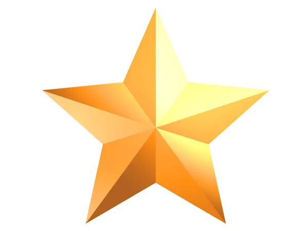 Golden star on white background — Stock Photo, Image