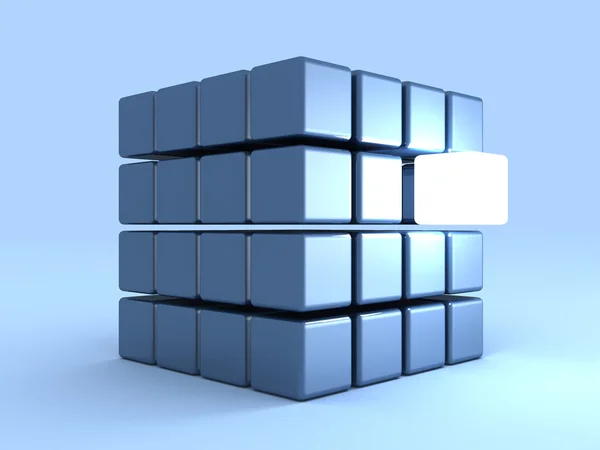 Conceito abstrato de negócios com cubos azuis — Fotografia de Stock