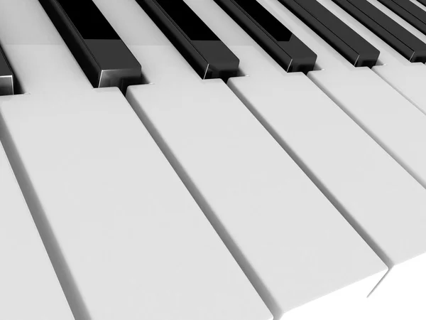 피아노 키 흑인과 백인 — 스톡 사진