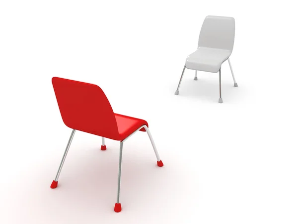 Kırmızı ve beyaz sandalye — Stok fotoğraf