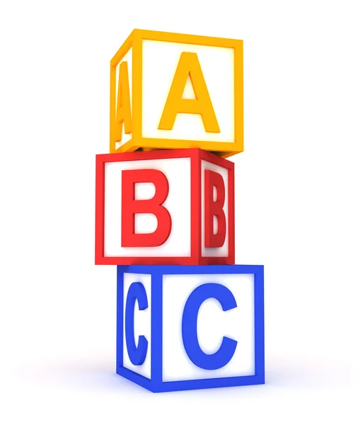 stock image Abc colorful cubes on white.