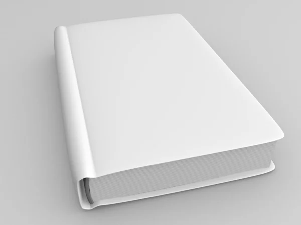 Libro bianco chiuso su sfondo grigio — Foto Stock
