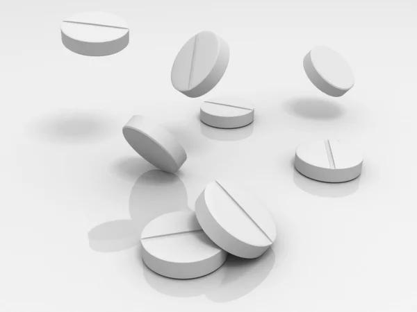 De vita tabletterna - abstrakt medicinsk bakgrund — Stockfoto