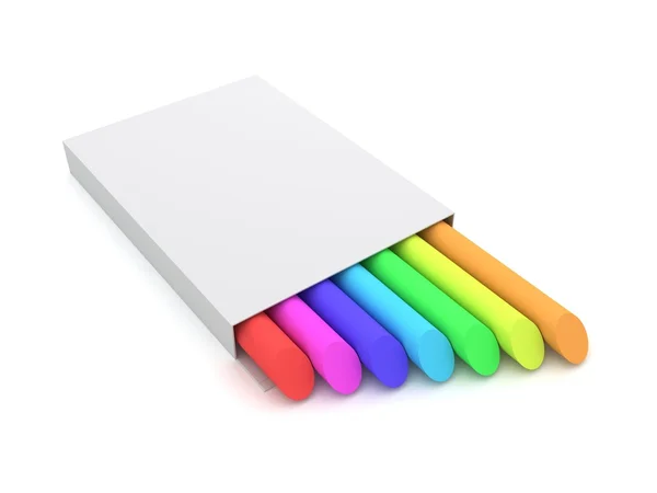 Crayones de colores sobre fondo blanco — Foto de Stock